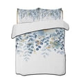 thumbnail image 1 of Quilt King Size Bedding Set, Blue Tulip Eucalyptus Reversible Summer Quilt 3 Pieces, Spring Summer Botanical Floral Chic Lightweight Bedspreads Coverlets with 2 Pillow Shams for All Seasons, 1 of 5