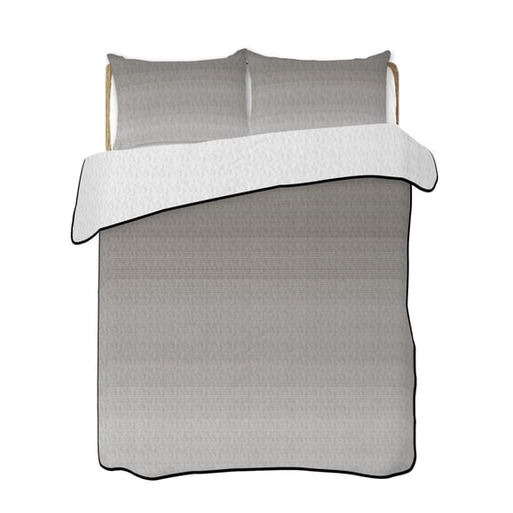 Quilt King Size Bedding Set, Brown Ombre Reversible Summer Quilt 3 Pieces, Farmhouse Brown Gradient Striped Lightweight Bedspreads Coverlets with 2 Pillow Shams for All Seasons