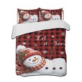 thumbnail image 1 of Quilt King Size Bedding Set, Christmas Scarf Snowman Reversible Summer Quilt 3 Pieces, Red Black Plaid Xmas Snowflake Lightweight Bedspreads Coverlets with 2 Pillow Shams for All Seasons, 1 of 5