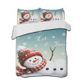 thumbnail image 1 of Quilt King Size Bedding Set, Christmas Scarf Snowman Reversible Summer Quilt 3 Pieces, Turquoise Winter Xmas Snowflake Lightweight Bedspreads Coverlets with 2 Pillow Shams for All Seasons, 1 of 5