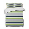 thumbnail image 1 of Quilt King Size Bedding Set, Green Gray Striped Reversible Summer Quilt 3 Pieces, Farmhouse Stripes Modern Abstract Art Lightweight Bedspreads Coverlets with 2 Pillow Shams for All Seasons, 1 of 5
