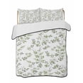 thumbnail image 1 of Quilt King Size Bedding Set, Green Leaves Reversible Summer Quilt 3 Pieces, Summer Botanical Elegant Farmhouse Lightweight Bedspreads Coverlets with 2 Pillow Shams for All Seasons, 1 of 5