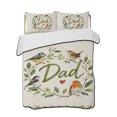 thumbnail image 1 of Quilt King Size Bedding Set, Happy Father's Day Reversible Summer Quilt 3 Pieces, Summer Botanical Leaves Birds Lightweight Bedspreads Coverlets with 2 Pillow Shams for All Seasons, 1 of 5