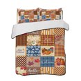 thumbnail image 1 of Quilt King Size Bedding Set, Hello Fall Checked Reversible Summer Quilt 3 Pieces, Thanksgiving Pumpkins Buffalo Plaid Lightweight Bedspreads Coverlets with 2 Pillow Shams for All Seasons, 1 of 5