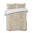 thumbnail image 1 of Quilt King Size Bedding Set, Japanese Reversible Summer Quilt 3 Pieces, Beige Farmhouse Retro Floral Leaf Pattern Lightweight Bedspreads Coverlets with 2 Pillow Shams for All Seasons, 1 of 5