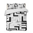 thumbnail image 1 of Quilt King Size Bedding Set, Modern Geometric Black Reversible Summer Quilt 3 Pieces, Abstract Minimalist Artwork Lines Lightweight Bedspreads Coverlets with 2 Pillow Shams for All Seasons, 1 of 5