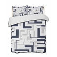 thumbnail image 1 of Quilt King Size Bedding Set, Modern Geometric Navy Blue Reversible Summer Quilt 3 Pieces, Abstract Minimalist Artwork Lines Lightweight Bedspreads Coverlets with 2 Pillow Shams for All Seasons, 1 of 5