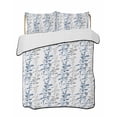 thumbnail image 1 of Quilt King Size Bedding Set, Navy Blue Grey Botanical Reversible Summer Quilt 3 Pieces, Spring Floral Summer Farmhouse Lightweight Bedspreads Coverlets with 2 Pillow Shams for All Seasons, 1 of 5