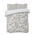 thumbnail image 1 of Quilt King Size Bedding Set, Navy Blue Leaves Reversible Summer Quilt 3 Pieces, Vintage Summer Botanical Farmhouse Rustic Lightweight Bedspreads Coverlets with 2 Pillow Shams for All Seasons, 1 of 5