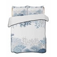 thumbnail image 1 of Quilt King Size Bedding Set, Ocean Starfish Reversible Summer Quilt 3 Pieces, Coastal Weeping Corals Marine Conch Lake Blue Lightweight Bedspreads Coverlets with 2 Pillow Shams for All Seasons, 1 of 5