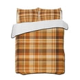 thumbnail image 1 of Quilt King Size Bedding Set, Orange Checked Fall Reversible Summer Quilt 3 Pieces, Thanksgiving Buffalo Plaid Lightweight Bedspreads Coverlets with 2 Pillow Shams for All Seasons, 1 of 5