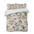 thumbnail image 1 of Quilt King Size Bedding Set, Pink Botanical Reversible Summer Quilt 3 Pieces, Spring Floral Summer Lemon Birds Lightweight Bedspreads Coverlets with 2 Pillow Shams for All Seasons, 1 of 5
