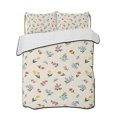 thumbnail image 1 of Quilt King Size Bedding Set, Pink Floral Reversible Summer Quilt 3 Pieces, Spring Botanical Wildflowers Summer Lightweight Bedspreads Coverlets with 2 Pillow Shams for All Seasons, 1 of 5
