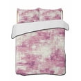 thumbnail image 1 of Quilt King Size Bedding Set, Pink Ombre Reversible Summer Quilt 3 Pieces, Gradient Abstract Art Vintage Lightweight Bedspreads Coverlets with 2 Pillow Shams for All Seasons, 1 of 5
