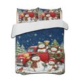 thumbnail image 1 of Quilt King Size Bedding Set, Red Snowman Christmas Reversible Summer Quilt 3 Pieces, Xmas Tree Snowflake Birds Winter Lightweight Bedspreads Coverlets with 2 Pillow Shams for All Seasons, 1 of 5