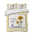 thumbnail image 1 of Quilt King Size Bedding Set, Sunflowers Reversible Summer Quilt 3 Pieces, Yellow Floral Botanical Checkered Farmhouse Lightweight Bedspreads Coverlets with 2 Pillow Shams for All Seasons, 1 of 5
