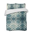 thumbnail image 1 of Quilt King Size Bedding Set, Turquoise Boho Reversible Summer Quilt 3 Pieces, Teal Ombre Floral Ethic Tribe Lightweight Bedspreads Coverlets with 2 Pillow Shams for All Seasons, 1 of 5