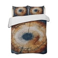 thumbnail image 1 of Quilt King Size Bedding Set, Vintage Wooden Reversible Summer Quilt 3 Pieces, Farmhouse Abstract Wood Grain Brown Blue Lightweight Bedspreads Coverlets with 2 Pillow Shams for All Seasons, 1 of 5