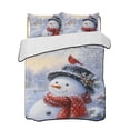 thumbnail image 1 of Quilt King Size Bedding Set, White Snowman Christmas Reversible Summer Quilt 3 Pieces, Xmas Snowflake Winter Branches Lightweight Bedspreads Coverlets with 2 Pillow Shams for All Seasons, 1 of 5