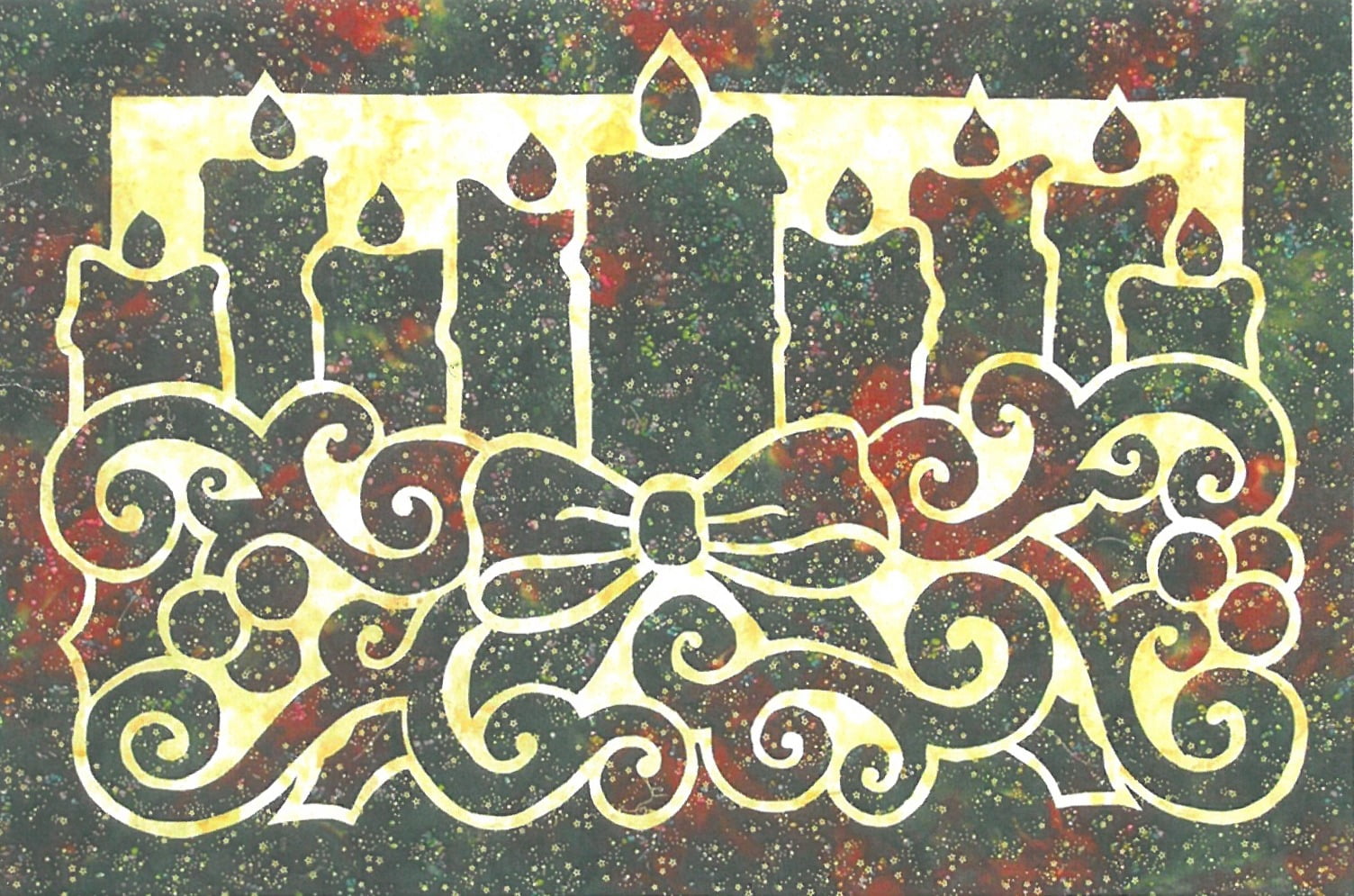 Quilt Kit - Candlelight 36" x 24" Finished Size Christmas Candles Quilts Quilting Kit - Sold by the Kit (M416.27)