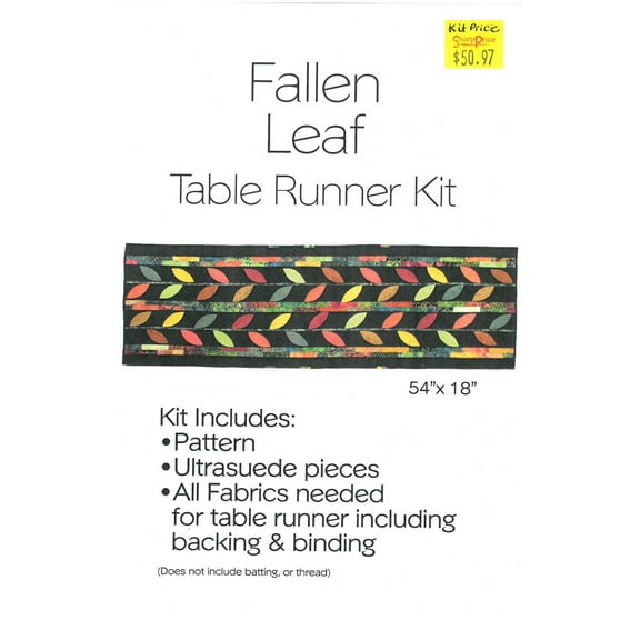 Quilt Kit - Fallen Leaf 54" x 18" Table Runner Quilt Autumn Leaves Thanksgiving Quilts Quilting Kit - Sold by the Kit (M409.28)