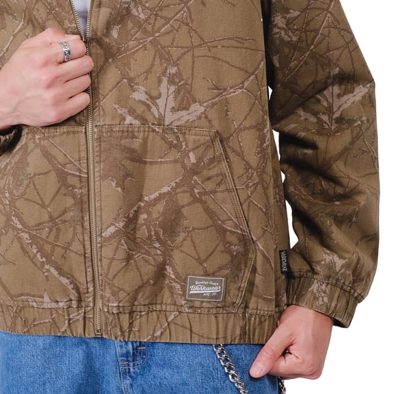 Brooklyn Cloth Quilt Lined Hooded Canvas Jacket, Quilted Interior, Olive Camo, Small
