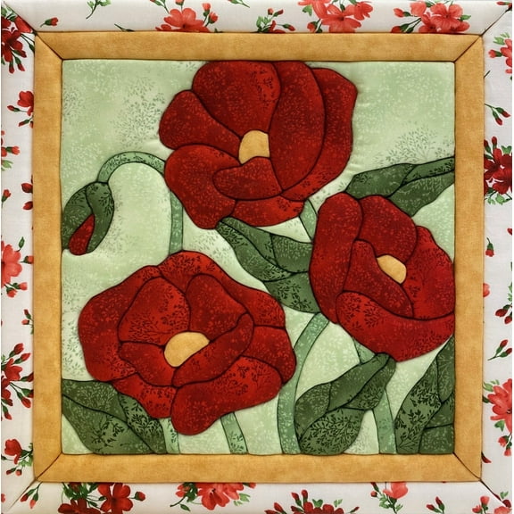 Quilt-Magic No Sew Wall Hanging Kit-Poppies