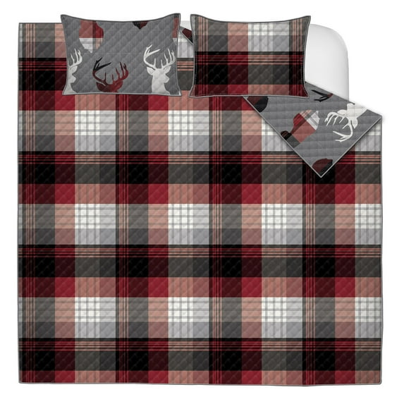 Quilt Set 3PC DQ Classic Plaid