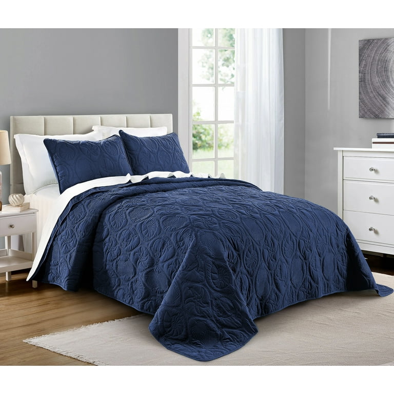 Navy on sale coverlet king