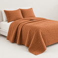 Quilt Set King Sizet Orange Classic Geometric Spotsed Pattern Pre ...