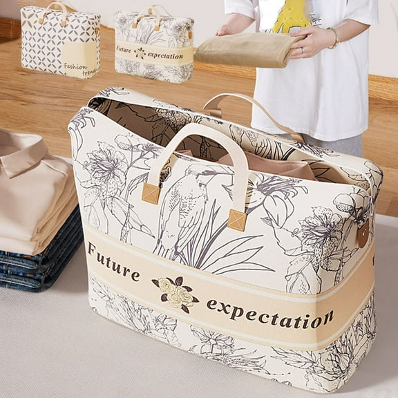 Quilt Storage Bag 1PC Clothes Organizer for Moving 20.47x6.69x15.75in, Non-Woven Fabric Compression Sack Maximizes Closet Space for Bedroom Tidiness,Ccwuwei