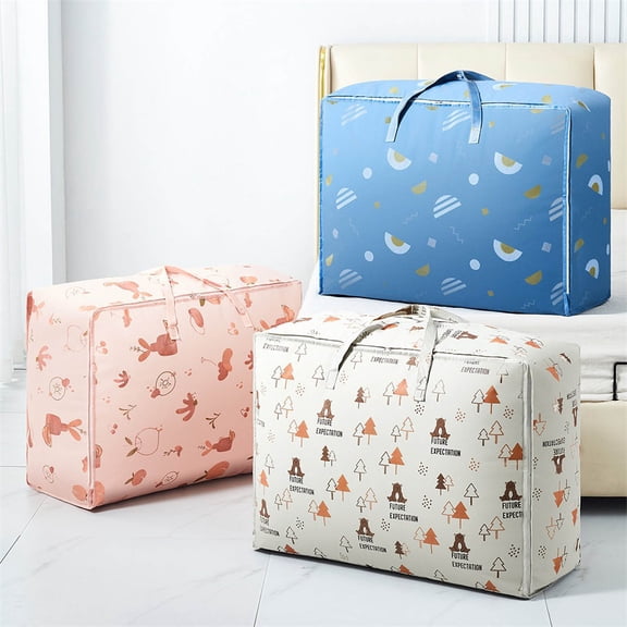 Quilt Storage Bag, Clothing Sorting Pouch for Moving, Non-Woven Fabric Bedroom Organizer, Moisture Proof Blanket Container, Large Capacity Wardrobe Management, Durable Packing Tool, Blue, by UKHCCC