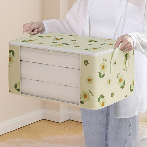 Quilt Storage Bag with Large Capacity Non-Woven Fabric for Clothes, Bedding, and Moving Packing – Foldable, Transparent, Stackable Organizer for Home and Travel