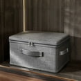 thumbnail image 1 of Quilt Storage Bag Large Capacity Organizer | Thickened Non-Woven Fabric | Handheld Double Side Handles | Foldable Space Saving Design | Odorless with Combo Lock | 1 Pack, 1 of 6
