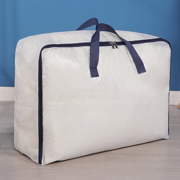 Quilt Storage Bag Organizer, Transparent Pvc Cloth Moving Packing Container for Blankets and Bedding, Foldable Large Capacity Underbed Space Saver
