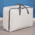 thumbnail image 1 of Quilt Storage Bag Organizer, Transparent Pvc Cloth Moving Packing Container for Blankets and Bedding, Foldable Large Capacity Underbed Space Saver, 1 of 8