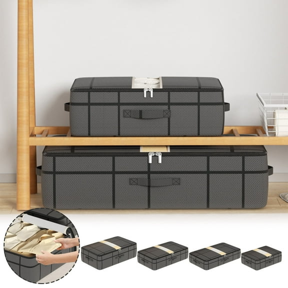 Quilt Storage Box, Large Capacity Closet Organizer, Foldable Clothing Luggage Bag for Moving, Breathable Fabric Packing Container, Dustproof Wardrobe Management System, Space Saving, by UKHCCC