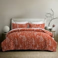 thumbnail image 1 of SLEEPBELLA Coral Orange Quilt Set California King Size 3Pcs, Coral Orange Printed with White Botanical Pattern, All Season Lightweight Coverlet Sets(California King 112x104, Coral Orange Botanical), 1 of 1