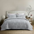 SLEEPBELLA Grey Quilt Set California King Size 3Pcs, Grey Printed with