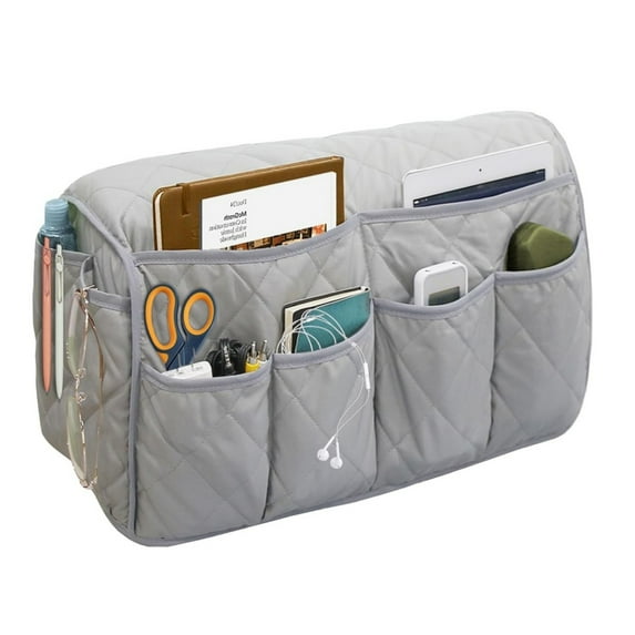 Quilted Armrest Storage for Sofa Couch 5 Tone Selection Tear Resistant Fabric Multipurpose Home Office