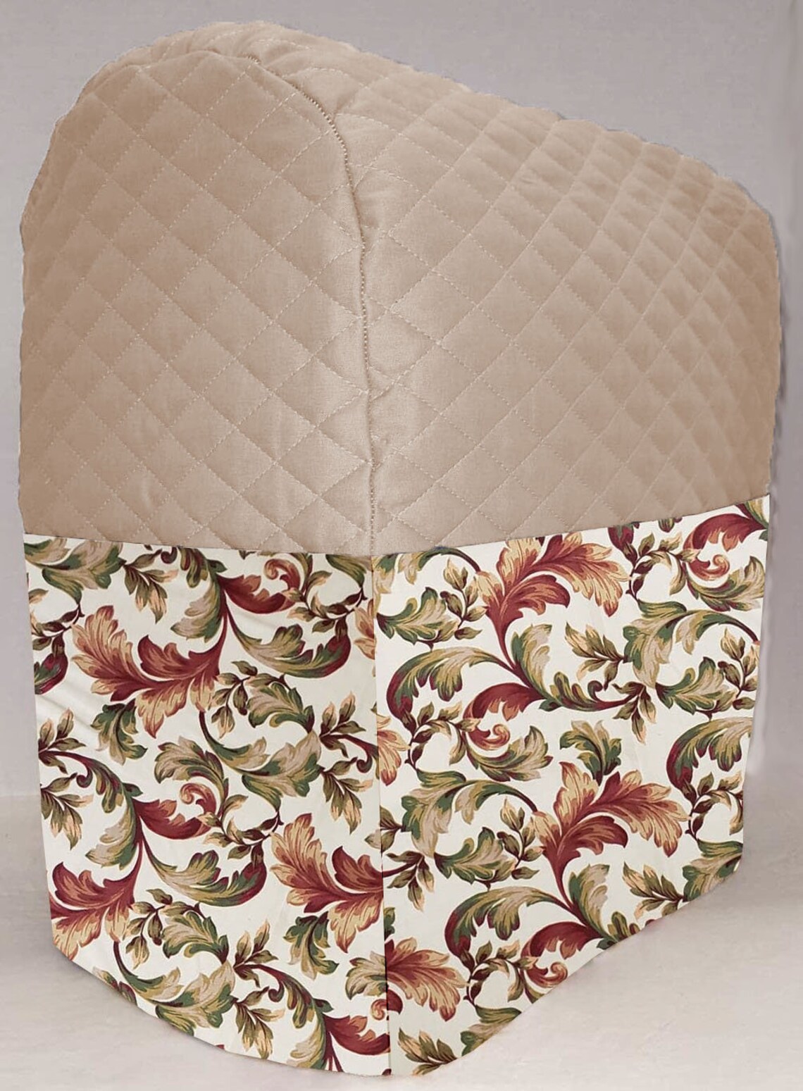 Quilted Autumn Fall Floral Leaves Cover Compatible with Kitchenaid Stand Mixer by Penny's Needful Things (Tan, 4.5qt / 5qt Tilt Head) - image 1 of 2