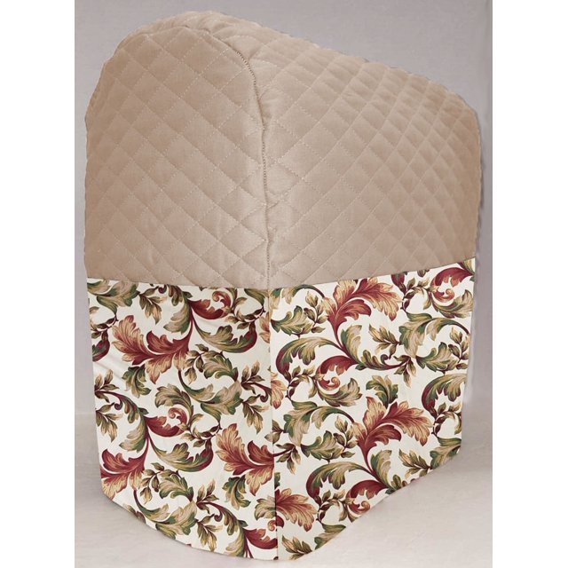 Quilted Autumn Fall Floral Leaves Cover Compatible with Kitchenaid Stand Mixer by Penny's Needful Things (Tan, 4.5qt / 5qt Tilt Head)
