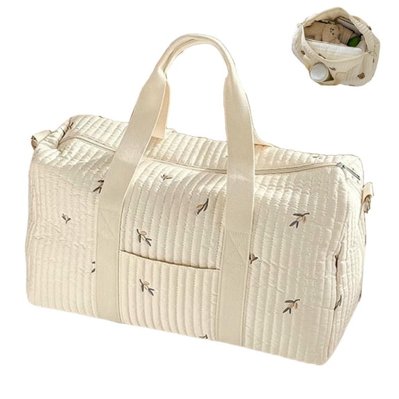 Quilted Baby Diaper Bag Large Capacity Duffle for Women Suitable for Traveling and Weekend Trips with Multiple Pockets for Hospital Visits