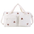 thumbnail image 1 of Quilted Baby Diaper Bag Large Cute Duffle Bag For Women (Bear), 1 of 17