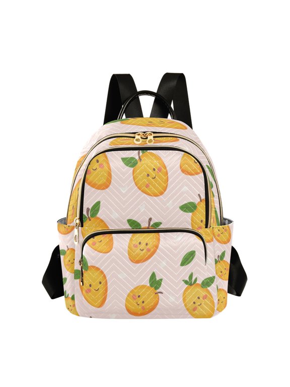 Quilted Backpack Fashion Backpack 10.23*5.11*12.59 Inch Women's Fashion Backpack Picnic Shopping Travel Out Sports backpack Lovely Smile Mango Seamless