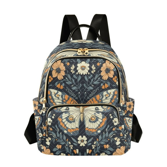 Quilted Backpack Fashion Backpack 10.23*5.11*12.59 Inch Women's Fashion Backpack Picnic Shopping Travel Out Sports backpack Beautiful Big Butterfly