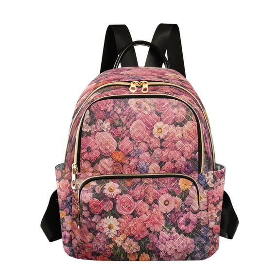 Quilted Backpack Fashion Backpack 10.23*5.11*12.59 Inch Women's Fashion Backpack Picnic Shopping Travel Out Sports backpack Beautiful Sea Of Flowers