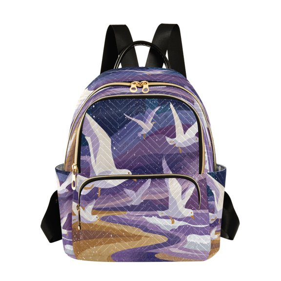 Quilted Backpack Fashion Backpack 10.23*5.11*12.59 Inch Women's Fashion Backpack Picnic Shopping Travel Out Sports backpack Beautiful Seagulls