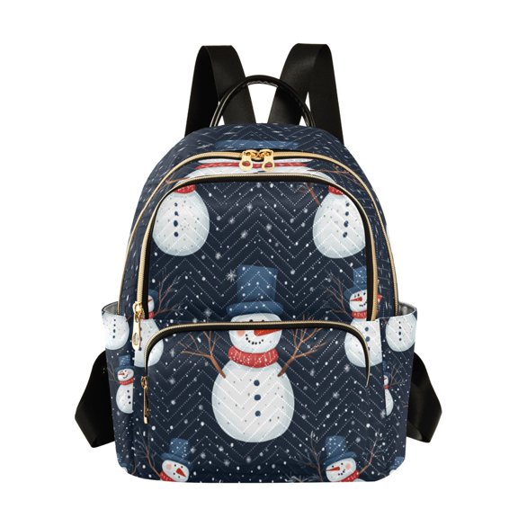 Quilted Backpack Fashion Backpack 10.23*5.11*12.59 Inch Women's Fashion Backpack Picnic Shopping Travel Out Sports backpack Beautiful Snowman2