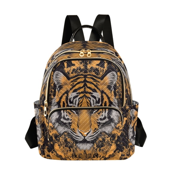 Quilted Backpack Fashion Backpack 10.23*5.11*12.59 Inch Women's Fashion Backpack Picnic Shopping Travel Out Sports backpack Beautiful Tiger Pattern